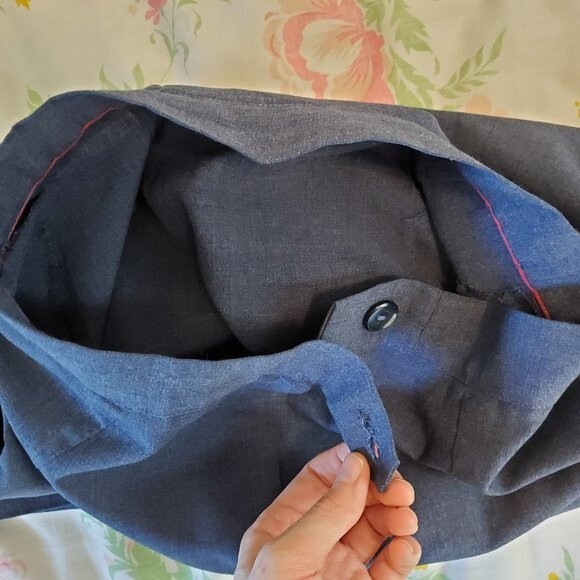 Vintage 60s Navy Blue Pencil Skirt - Picture 7 of 7